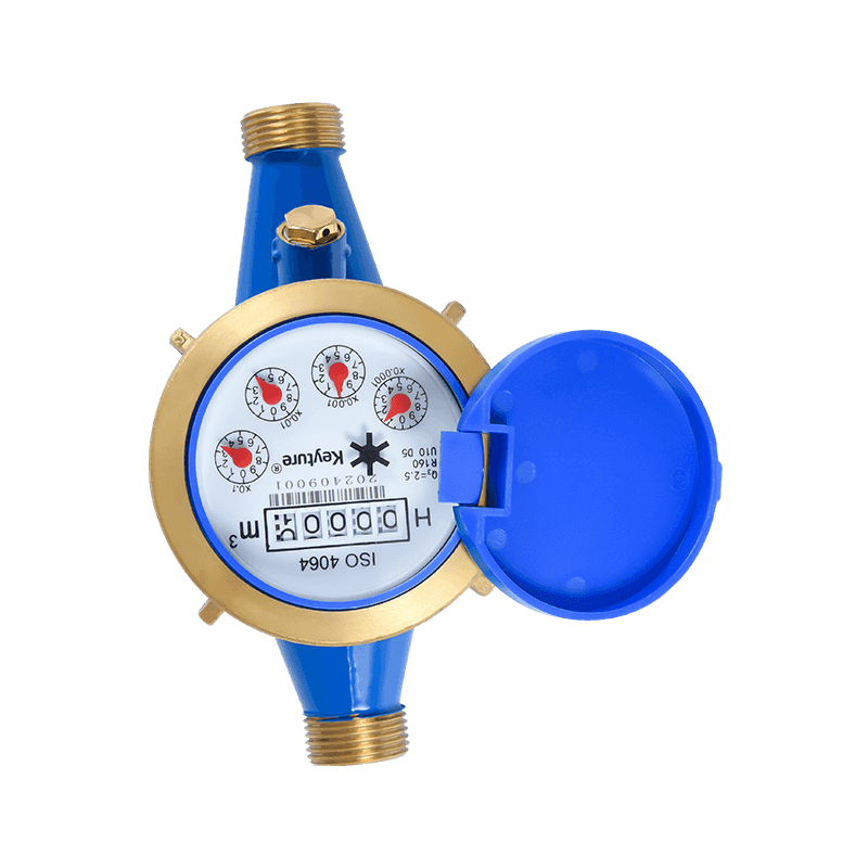 360° Rotating Lid Dry Type Vane Wheel Multi Jet Water Meter With Male Fittings