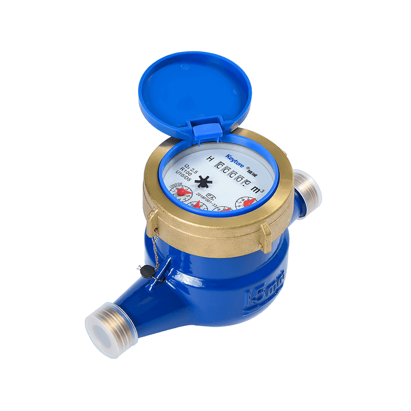 Full Brass Body Dry Type Glass Register Multi Jet Water Meter