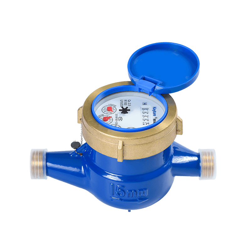 Full Brass Body Dry Type Glass Register Multi Jet Water Meter