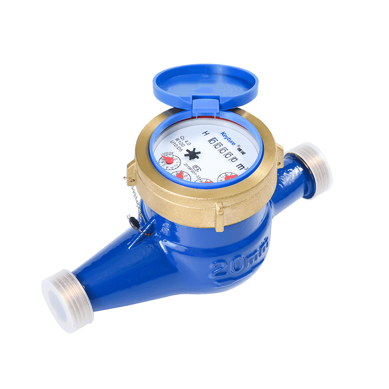 Full Brass Body Dry Type Glass Register Multi Jet Water Meter