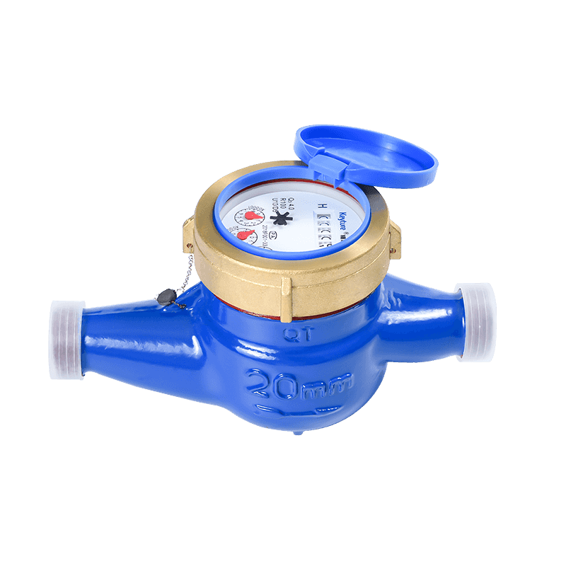 Full Brass Body Dry Type Glass Register Multi Jet Water Meter