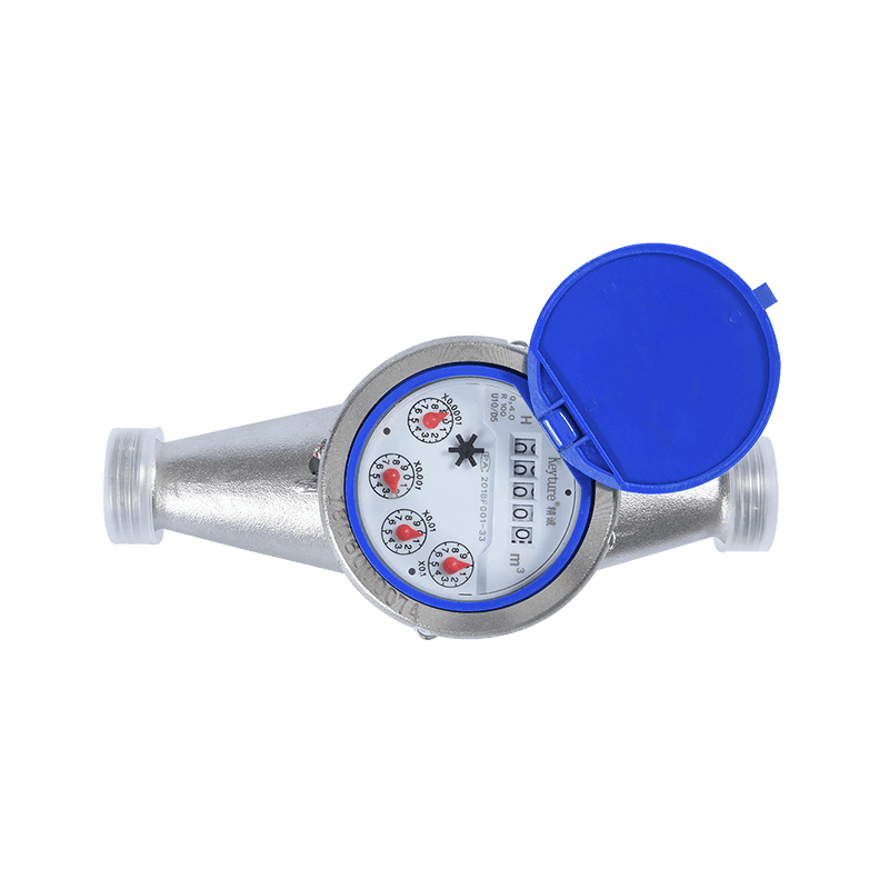 Wet Type Semi-Liquid Sealed Multi Jet Silver Painted Iron Body Water Meter