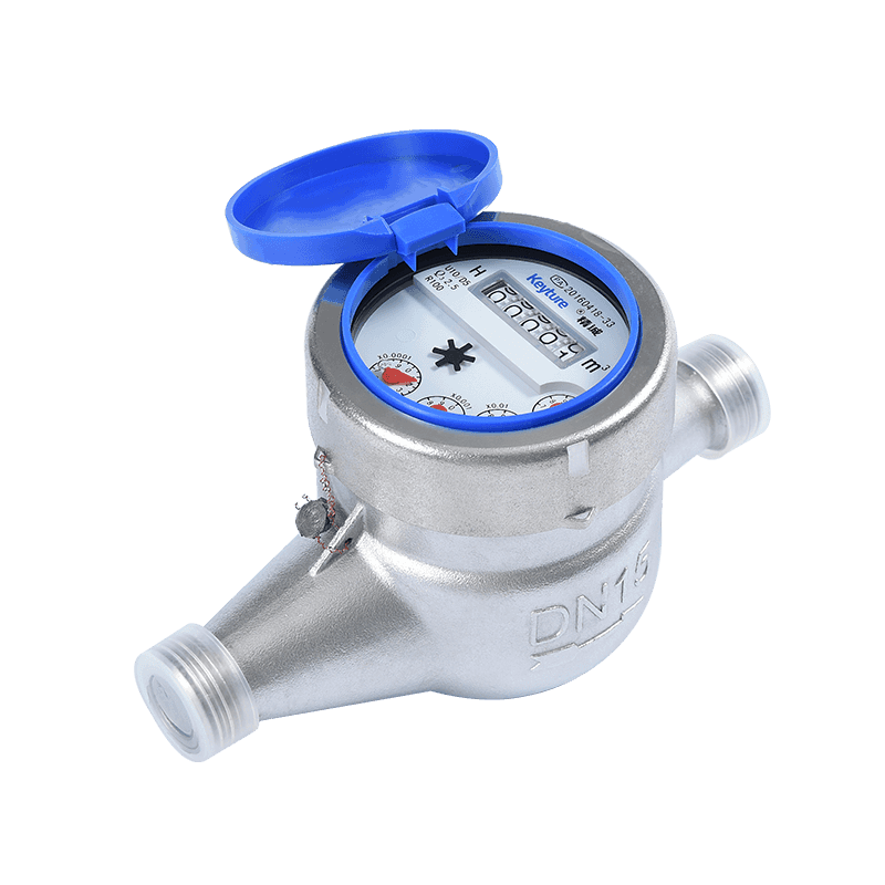 Wet Type Semi-Liquid Sealed Multi Jet Silver Painted Iron Body Water Meter