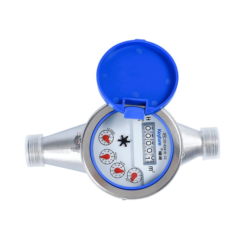 Wet Type Semi-Liquid Sealed Multi Jet Silver Painted Iron Body Water Meter