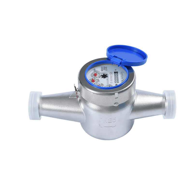 Wet Type Semi-Liquid Sealed Multi Jet Silver Painted Iron Body Water Meter