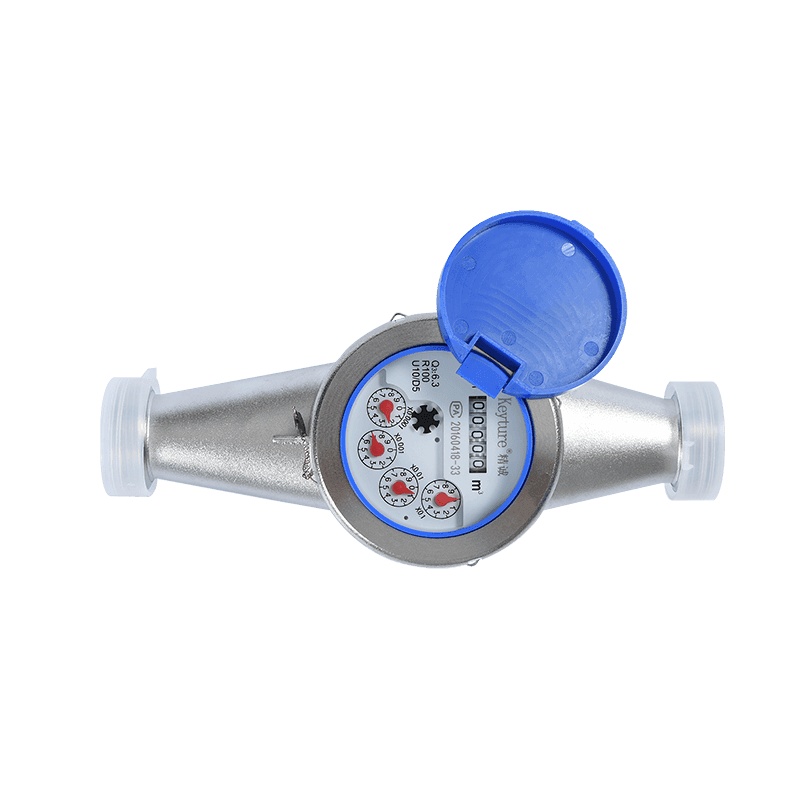 Wet Type Semi-Liquid Sealed Multi Jet Silver Painted Iron Body Water Meter